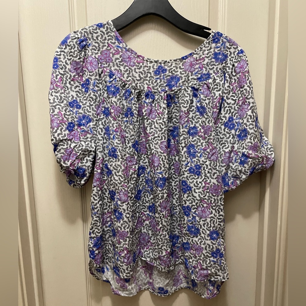 LOFT floral short sleeve blouse